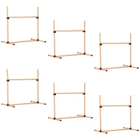 PawHut 6 Piece Dog Agility Training Equipment with Hurdle Bag and Whistle, Orange and White(m-1)