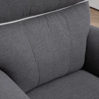 HOMCOM Fabric Reclining Chair, Manual Recliner Chair for Living Room with Footrest, 2 Side Pockets, Steel Frame, Dark Grey(m-9)