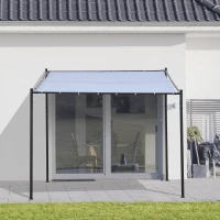 Outsunny 9' x 10' Outdoor Pergola with Canopy, Patio Sun Shade Shelter Grill Gazebo, for Garden, Backyard, Lawn, Poolside, Gray(m-10)