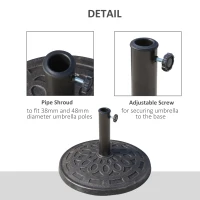 Outsunny 31 lb. Heavy Duty Patio Umbrella Base, Round Market Umbrella Base Holder for Outdoor, Garden, Backyard, Bronze(m-6)
