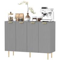 HOMCOM Modern Kitchen Storage Cabinet, Sideboard Buffet Cabinet with Adjustable Shelves for Kitchen Hallway, Grey(m-2)