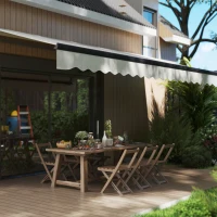 Outsunny 15' x 10' Electric Retractable Awning with Remote Controller, All Aluminum Frame Patio Awning, UV30+ Protection, White(m-2)