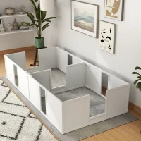 PawHut Whelping Box for Dogs and Puppies, Dog Birth Supplies Indoor w/ Adjustable Height Doors, for Large Sized Dogs(m-9)