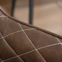HOMCOM Retro Dining Chair Set of 2, PU Leather Upholstered Side Chairs for Kitchen Living Room with Metal Legs, Brown(m-10)