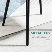 HOMCOM Set of 2 Mid-Back Dining Chair, Mid-Back Velvet-touch Upholstery Kitchen Chair for Living Room Dining Room, Green(m-6)