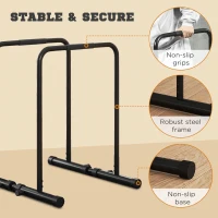 Soozier Adjustable Dip Station, Push Up Bars with 6 Width and 2 Height Levels for Home Gym Fitness Workout(m-7)