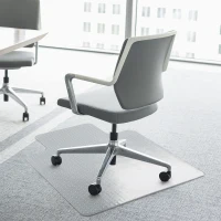 HOMCOM 35x47Inch Floor Lipped Office Chair Mat Protective Carpets Floor Cover for Low Pile Carpet Frosted(m-1)