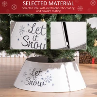 HOMCOM Christmas Tree Collar, Steel Tree Ring Skirt, Home Xmas Decoration for Christmas Tree, 26" x 26" x 9", White(m-5)