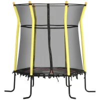 Qaba 5.2' Kids Small Trampoline with Enclosure, Springfree Toddler Trampoline with Net, for Single Jumper, Indoor Play Equipment for Ages 3-10(m-1)