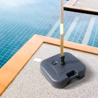 Outsunny Market Patio Umbrella Base Outdoor Parasol Holder Water or Sand Self-Filled Black(m-1)