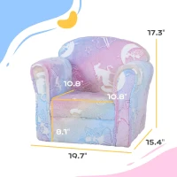 Qaba Kids Sofa with Glowing Fairy Design for 18-36 Months, Multicolor(m-3)