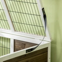 PawHut Wood Rabbit Hutch, Elevated Guinea Pig Cage with Run, Coffee(m-8)