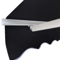 Outsunny 8' x 6.6' Patio Retractable Awning, Manual Exterior Sun Shade Deck Window Cover, Black(m-8)