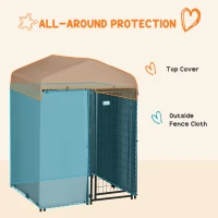PawHut 4' x 4' x 6' Outdoor Dog Kennel with Waterproof Canopy, Removable Windproof Walls, Dog Run Exercise Pen for Small & Medium Dogs, Chickens, Ducks(m-5)