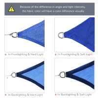 Outsunny 16' x 20' Sun Shade Sail Canopy Outdoor Shade Sail Cloth for Patio Deck Yard with D-Rings and Rope Included, Blue(m-6)