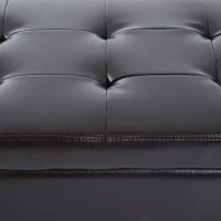 HomCom 44" Tufted Faux Leather Ottoman Storage Bench With Shoe Rack - Dark Brown(m-9)