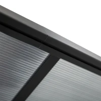 Outsunny 14.5' x 10' Aluminum Polycarbonate Pergola with UV Blocking for Outdoor Wall-Mounted Use, Family Shade, Gray(m-9)