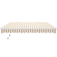 Outsunny 13' x 8' Retractable Awning, Patio Awnings, Sunshade Shelter w/ Manual Crank Handle, UV & Water-Resistant Fabric and Aluminum Frame for Deck, Balcony, Yard, Beige Stripes(m-11)