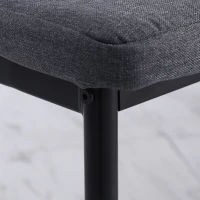 HOMCOM Modern Dining Chairs Set of 4, Upholstered Linen Fabric Kitchen Chairs with Channel Tufting and Metal Legs for Living Room, Dining Room, Bedroom, Grey(m-5)