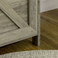 HOMCOM 30" Farmhouse Storage Bench, Lift Top Storage Chest with Safety Hinge to Open Up 100°, Wooden Trunk for Bedroom, Entryway, Living Room, Gray(m-9)