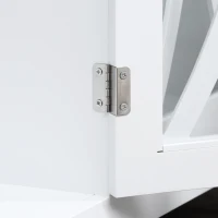 HOMCOM Sideboard, Buffet Cabinet with 3 Tempered Glass Doors, Arc Pattern and Adjustable Storage Shelf, Credenza, White(m-9)