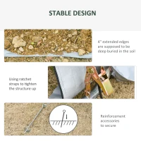 Outsunny 6' x 8' Carport Portable Garage, Heavy Duty Storage Tent, Patio Storage Shelter w/ Anti-UV PE Cover and Double Zipper Doors, for Motorcycle Bike Garden Tools, Light Gray(m-5)