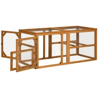 PawHut 55" Wooden Chicken Coop Extension Outdoor with Roosting Bars, Combinable Design, Orange(m-2)