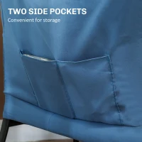 HOMCOM Modern Accent Chair, Armchair with Side Pockets and Solid Steel Legs, Comfy Reading Chair for Living Room, Bedroom, Blue(m-5)