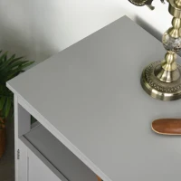 HOMCOM Kitchen Sideboard, Buffet Cabinet, Wooden Storage Console Table with 2-Level Cabinet and Open Shelf, Grey(m-9)