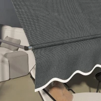 Outsunny 10' x 4' Manual Retractable Awning, Non-Screw Freestanding Patio Awning, UV Resistant, for Window or Door, Dark Grey(m-9)