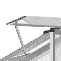 Outsunny 6' L x 6' W Walk-In Polycarbonate Greenhouse with Roof Vent for Ventilation & Rain Gutter for Winter(m-8)