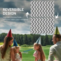 Outsunny Reversible Outdoor RV Rug, Patio Floor Mat, 4' x 6' Plastic Straw Rug for Backyard, Deck, Beach, Camping, Grey & White(m-7)