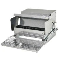 PawHut 25 lbs Capacity Automatic Chicken Poultry Feeder with a Galvanized Steel and Aluminium Build, Weatherproof Design(m-1)