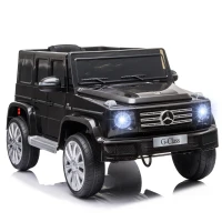 Aosom 12V Mercedes Benz G500 Licensed Kids Electric Car with Remote Control, Headlights, Music, Suspension, Storage, Black(m-11)