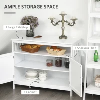 HOMCOM Wooden Console Table with Open Shelf and 2 layers Cabinet  Kitchen Furniture(m-4)