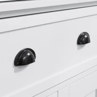 HOMCOM Long Standing Kitchen Cabinet w/ 2 Drawers MDF Board White(m-9)