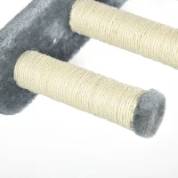 PawHut Cat Wall Shelves, with Hammock, Scratching Post, Steps, Platforms, Gray(m-8)