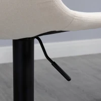 HOMCOM Adjustable Bar Stools, Swivel Bar Height Chairs Barstools Padded with Back for Kitchen, Counter, and Home Bar, Set of 4, Cream White(m-9)