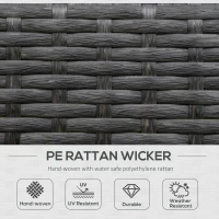 Outsunny 2 Piece Outdoor Wicker Rocking Chairs Rattan Porch Rockers with Cushions, Aluminum Frame for Garden, Patio, Gray(m-4)