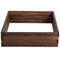 Outsunny Garden Raised Bed Wooden Planter Box Outdoor Grow Containers For Outdoor Patio Plant Flower Vegetable(m-10)