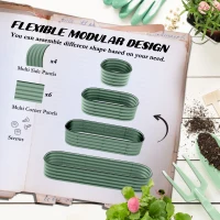 Outsunny 6.4' x 2' x 1' Galvanized Raised Garden Bed Kit, Metal Planter Box with Safety Edging, Green(m-4)