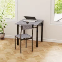 HOMCOM Foldable Dining Table Set for 2, Drop-Leaf Kitchen Table with 2 Chairs for Apartments, Studios, Natural Drop-leaf Dining Table Set Includes 2 Chairs(m-9)