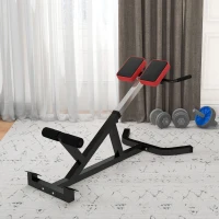 Soozier Roman Chair Back Extension Machine, Height Adjustable Hyperextension Bench with Dip Bars, Multi-Functional for Back, Core, Arms and Whole-Body Training, Black(m-10)