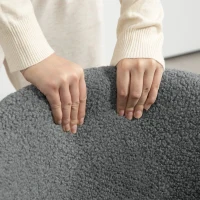 Vinsetto Armless Office Chair, Fluffy Computer Desk Chair with Adjustable Height, Swivel Wheels, Mid Back, Grey(m-10)