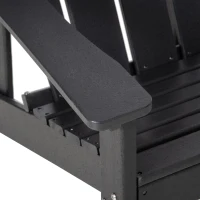 Outsunny Adirondack Chair, HDPE Fire Pit Chair, Weather Resistant Outdoor Chair for Patio, Garden, Backyard, Lawn, Black(m-9)