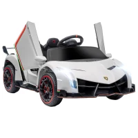 Aosom Lamborghini Veneno Licensed 12V Electric Kids Ride on Car with Bluetooth, Remote, White(m-11)