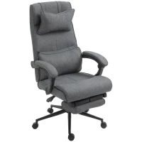 Vinsetto Office Recliner Chair Executive High Back Office Chair with Footrest, Grey(m-11)