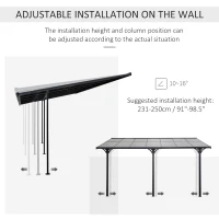 Outsunny Outdoor Pergola with Adjustable Height, 14ft x 10ft Outdoor Hardtop Pergola Gazebo, Restaurants & Homes, Grey(m-4)