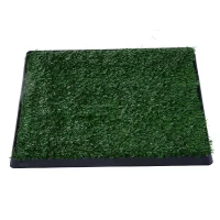 PawHut 24" x 20" Portable Potty Training Dog Pad Fake Grass for Dogs and Small Animals(m-1)