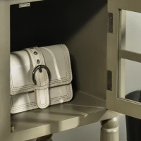 HOMCOM Vintage Console Table with 2 Drawers and Cabinets, Retro Sofa Table for Entryway, Living Room and Hallway, Light Grey(m-9)